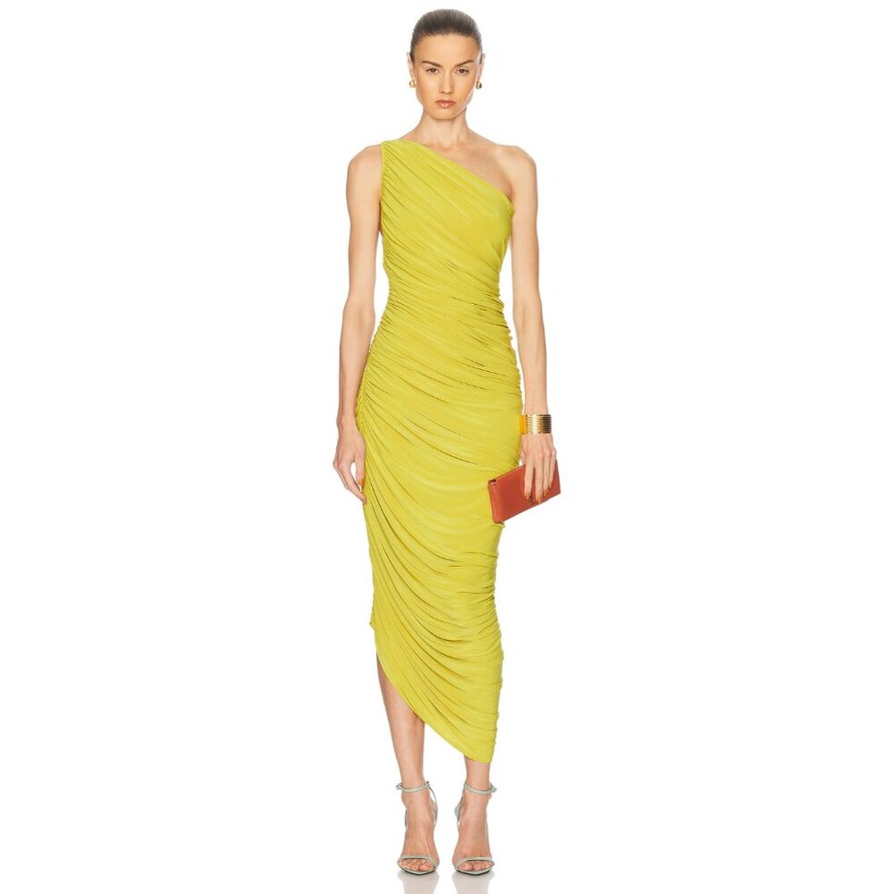 Norma Kamali Diana Gown in Asparagus